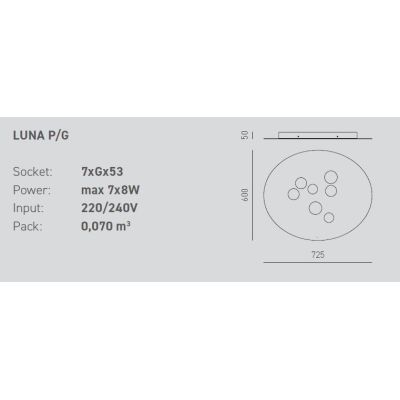 LUNA PG LAMPADA DA SOFFITTO MODERNA 7 LUCI ATTACCO GX53 BIANCA O TORTORA DELLA GEA LUCE GEA LUCE - Cristalensi Shop Online