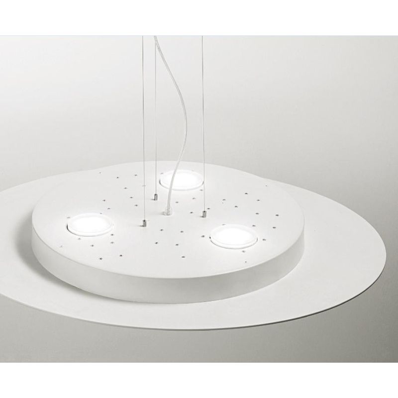 LUNA SOSPENSIONE MODERNA 10 LUCI ATTACCO GX53 BIANCA O TORTORA BIEMISSIONE DI LUCE DELLA GEA LUCE GEA LUCE - Cristalensi Shop On