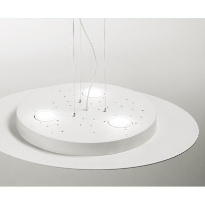 LUNA SOSPENSIONE MODERNA 10 LUCI ATTACCO GX53 BIANCA O TORTORA BIEMISSIONE DI LUCE DELLA GEA LUCE GEA LUCE - Cristalensi Shop On