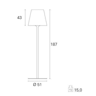 EST00501 PASCIA' LAMPADA DA TERRA PER ESTERNO ALTEZZA 187 CM DI PAN INTERNATIONAL Pan International - Cristalensi Shop Online