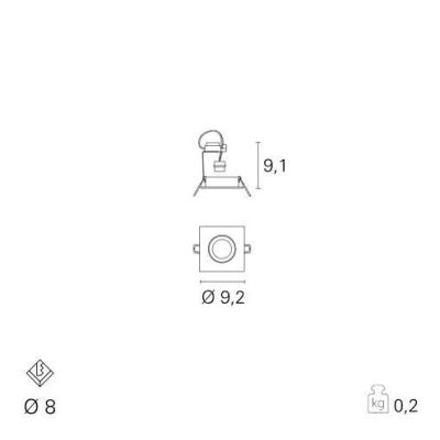 TURN INCASSO ALLUMINIO QUADRATO Pan International - Cristalensi Shop Online