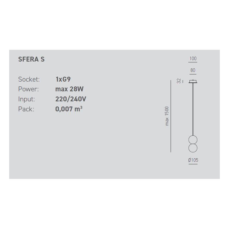 SFERA S SOSPENSIONE SINGOLA MODERNA IN VETRO CON SFERA IN CEMENTO STILE VINTAGE DELLA GEA LUCE GEA LUCE - Cristalensi Shop Onlin