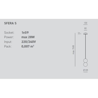 SFERA S SOSPENSIONE SINGOLA MODERNA IN VETRO CON SFERA IN CEMENTO STILE VINTAGE DELLA GEA LUCE GEA LUCE - Cristalensi Shop Onlin