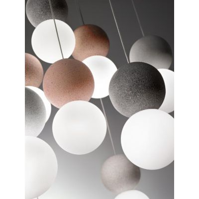SFERA S6 SOSPENSIONE MODERNA 6 LUCI CON SFERE IN CEMENTO 3 COLORI VINTAGE DELLA GEA LUCE GEA LUCE - Cristalensi Shop Online