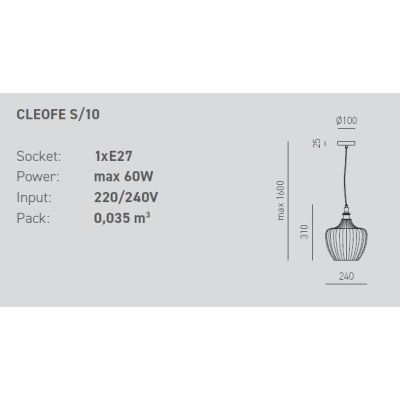 CLEOFE SOSPENSIONE SINGOLA IN VETRO BIANCO, COBALTO, AMBRA O OCRA DECORATO A RILIEVO DELLA GEA LUCE GEA LUCE - Cristalensi Shop 