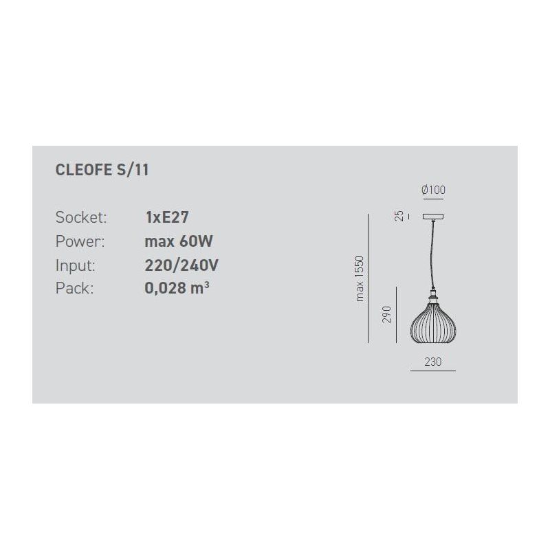 CLEOFE SOSPENSIONE IN VETRO COLORI BIANCO, COBALTO, AMBRA O OCRA CON DECORO A RILIEVO DELLA GEA LUCE GEA LUCE - Cristalensi Shop