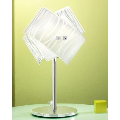 AGNESE LP ABAT JOUR CON VETRI BIANCHI MONTATURA CROMO LUCIDO MODERNA GEA LUCE - Cristalensi Shop Online