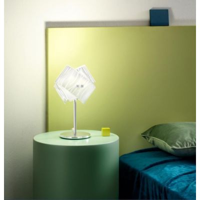 AGNESE LP ABAT JOUR CON VETRI BIANCHI MONTATURA CROMO LUCIDO MODERNA GEA LUCE - Cristalensi Shop Online