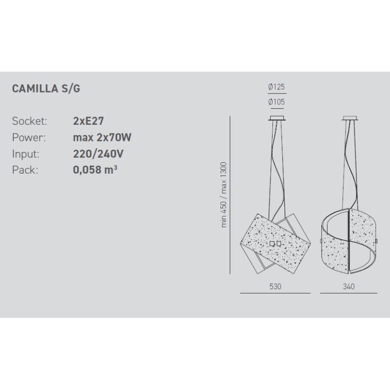 CAMILLA SG SOSPENSIONE MODERNA IN FOGLIA ORO O ARGENTO DELLA GEA LUCE GEA LUCE - Cristalensi Shop Online