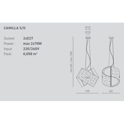 CAMILLA SG SOSPENSIONE MODERNA IN FOGLIA ORO O ARGENTO DELLA GEA LUCE GEA LUCE - Cristalensi Shop Online