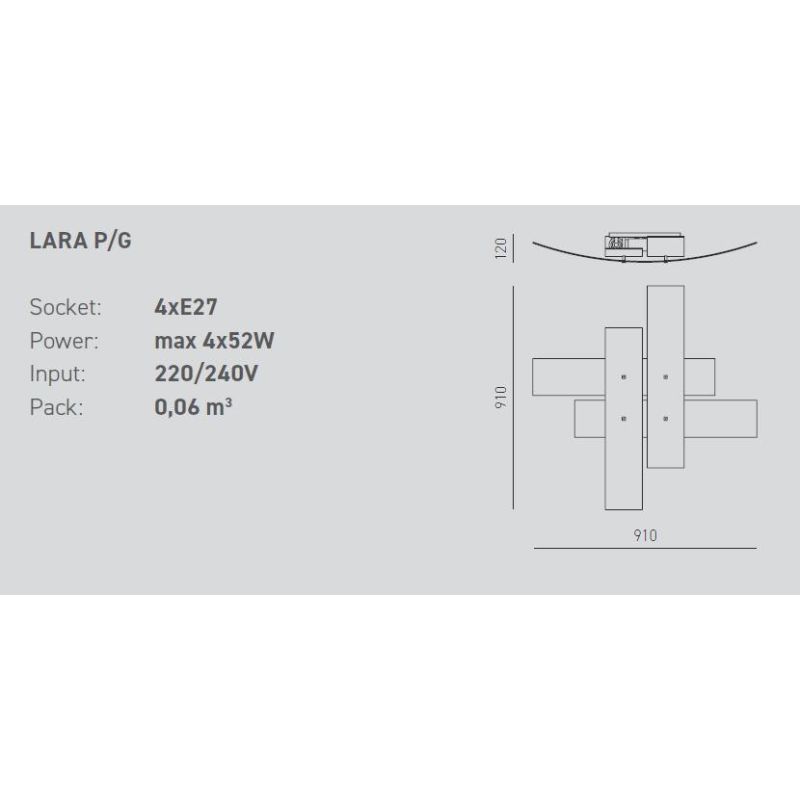LARA PG PLAFONIERA IN VETRO DI 91X91 CM IN 2 COLORI MODERNA DI GEA LUCE GEA LUCE - Cristalensi Shop Online