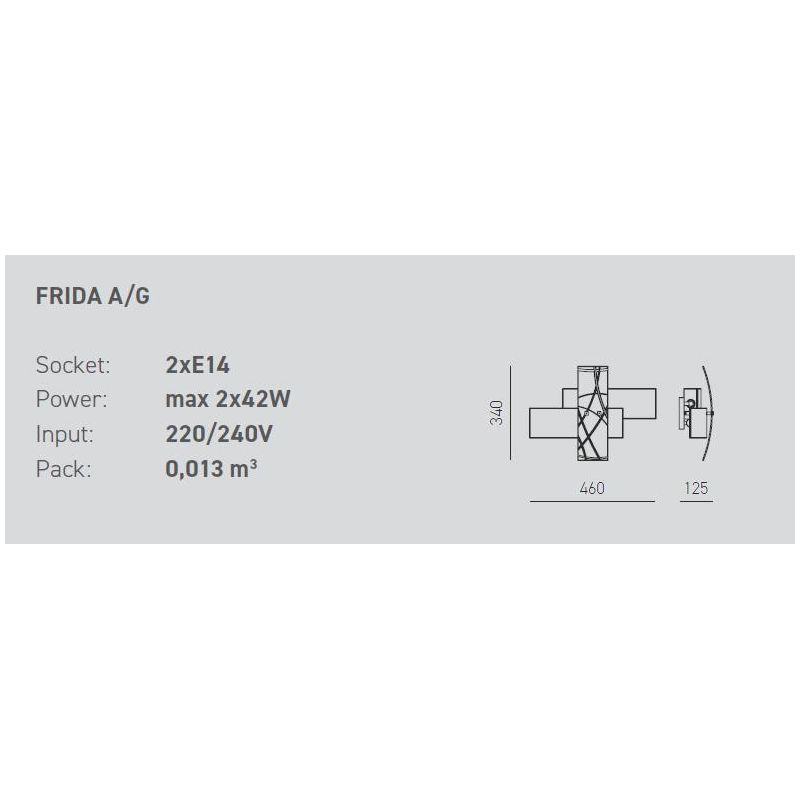 FRIDA LAMPADA DA PARETE GRANDE GEA LUCE - Cristalensi Shop Online