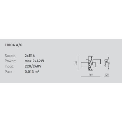 FRIDA LAMPADA DA PARETE GRANDE GEA LUCE - Cristalensi Shop Online