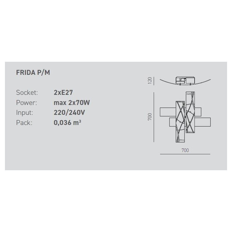 FRIDA LAMPADA DA SOFFITTO MEDIA GEA LUCE - Cristalensi Shop Online