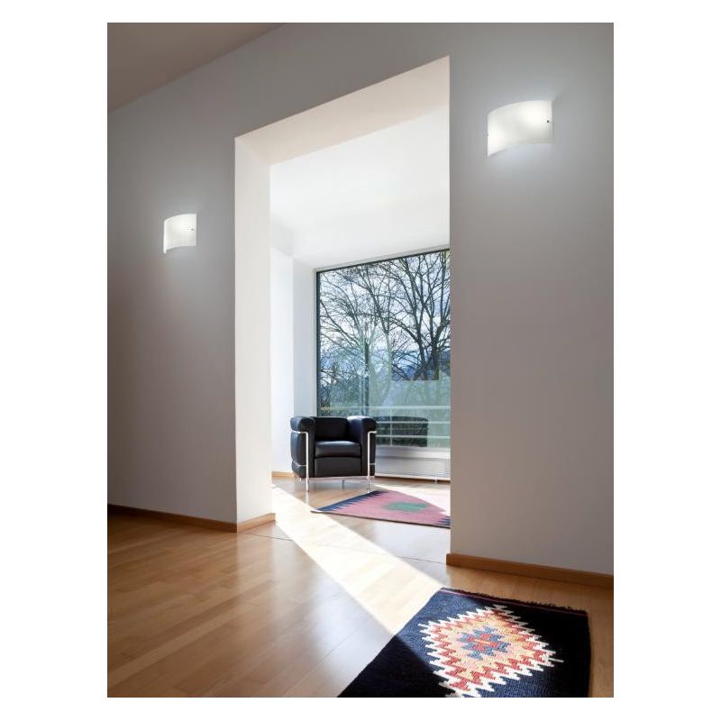 MICHELA AG APPLIQUE MODERNA ED ECONOMICA IN VETRO BIANCO DELLA GEA LUCE GEA LUCE - Cristalensi Shop Online