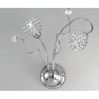 ALICE APPLIQUE MODERNA 2 LUCI A SFERA CON OTTAGONI IN CRISTALLO FINITURA CROMO CRISTALENSI LUX - Cristalensi Shop Online