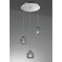 LARA SP3 SOSPENSIONE 3 LUCI A SFERA CON OTTAGONI DI CRISTALLO DESIGN MODERNO CRISTALENSI LUX - Cristalensi Shop Online 2