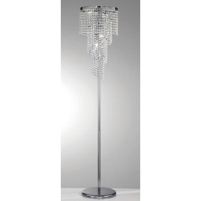 ISABELLA PIANTANA IN METALLO CROMATO CON CASCATA DI PENDAGLI IN CRISTALLO TRASPARENTE CRISTALENSI LUX - Cristalensi Shop Online