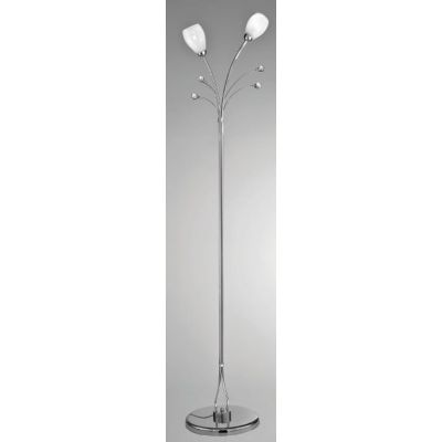SIRIO PIANTANA IN METALLO CROMO CON DIFFUSORI IN VETRO SATINATO E DETTAGLI IN CRISTALLO CRISTALENSI LUX - Cristalensi Shop Onlin