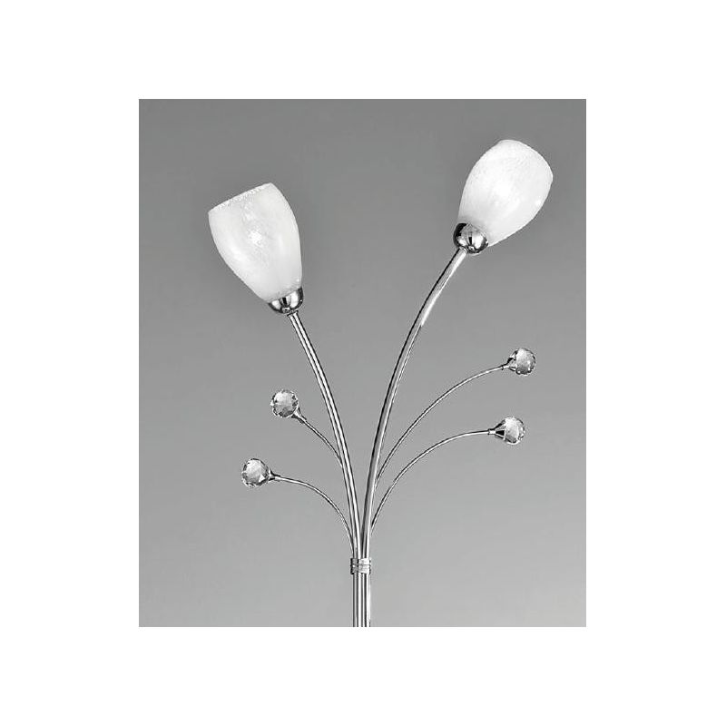 SIRIO PIANTANA IN METALLO CROMO CON DIFFUSORI IN VETRO SATINATO E DETTAGLI IN CRISTALLO CRISTALENSI LUX - Cristalensi Shop Onlin