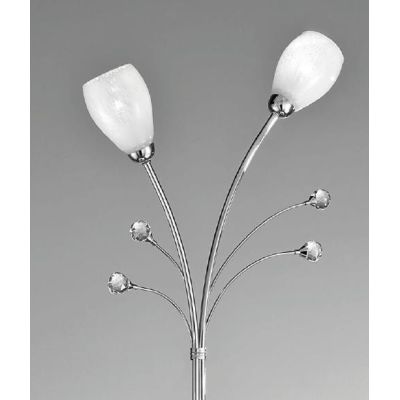 SIRIO PIANTANA IN METALLO CROMO CON DIFFUSORI IN VETRO SATINATO E DETTAGLI IN CRISTALLO CRISTALENSI LUX - Cristalensi Shop Onlin