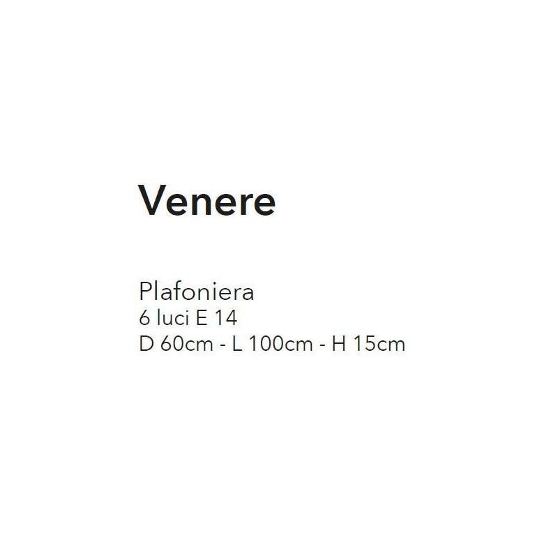 VENERE PLAFONIERA CLASSICA 6 LUCI IN METALLO CROMO E DIFFUSORI IN VETRO CRISTALENSI LUX - Cristalensi Shop Online
