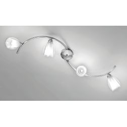 VENERE PLAFONIERA 4 LUCI IN METALLO CROMO E DIFFUSORI IN VETRO STILE CLASSICO CRISTALENSI LUX - Cristalensi Shop Online