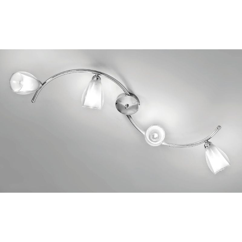 VENERE PLAFONIERA 4 LUCI IN METALLO CROMO E DIFFUSORI IN VETRO STILE CLASSICO CRISTALENSI LUX - Cristalensi Shop Online