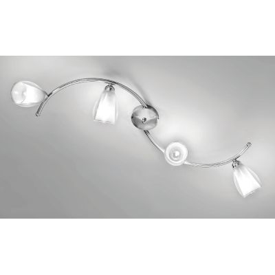 VENERE PLAFONIERA 4 LUCI IN METALLO CROMO E DIFFUSORI IN VETRO STILE CLASSICO CRISTALENSI LUX - Cristalensi Shop Online