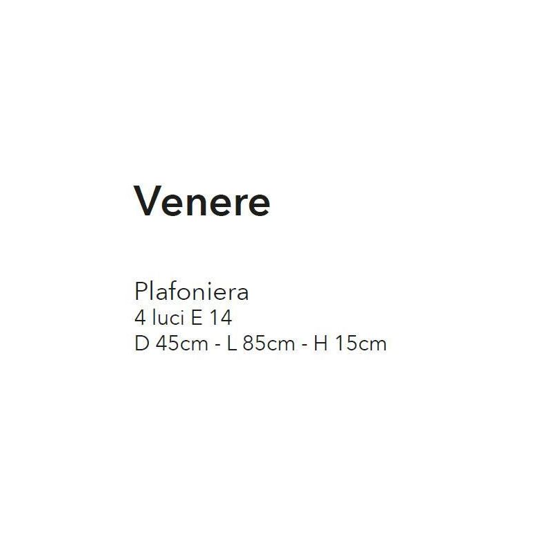 VENERE PLAFONIERA 4 LUCI IN METALLO CROMO E DIFFUSORI IN VETRO STILE CLASSICO CRISTALENSI LUX - Cristalensi Shop Online