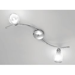 VENERE APPLIQUE PLAFONIERA 2 LUCI IN METALLO CROMO E DIFFUSORI IN VETRO STILE CLASSICO CRISTALENSI LUX - Cristalensi Shop Online