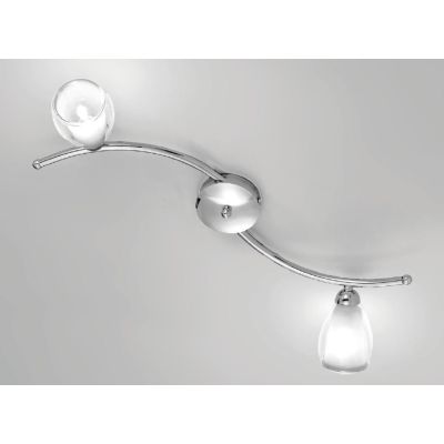 VENERE APPLIQUE PLAFONIERA 2 LUCI IN METALLO CROMO E DIFFUSORI IN VETRO STILE CLASSICO CRISTALENSI LUX - Cristalensi Shop Online