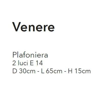 VENERE APPLIQUE PLAFONIERA 2 LUCI IN METALLO CROMO E DIFFUSORI IN VETRO STILE CLASSICO CRISTALENSI LUX - Cristalensi Shop Online