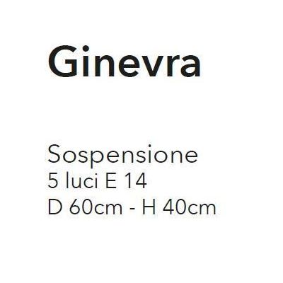 GINEVRA LAMPADARIO CLASSICO 5 LUCI METALLO CROMO CON DIFFUSORI IN VETRO CRISTALENSI LUX - Cristalensi Shop Online