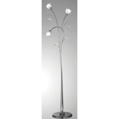 GINEVRA PIANTANA CLASSICA 3 LUCI IN METALLO CROMO CON DIFFUSORI IN VETRO CRISTALENSI LUX - Cristalensi Shop Online