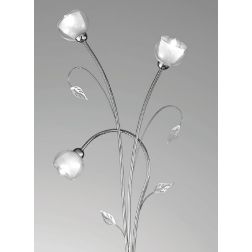 GINEVRA PIANTANA CLASSICA 3 LUCI IN METALLO CROMO CON DIFFUSORI IN VETRO CRISTALENSI LUX - Cristalensi Shop Online 2