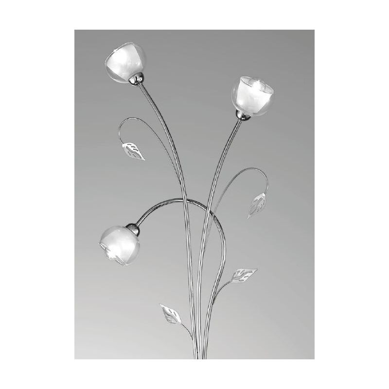 GINEVRA PIANTANA CLASSICA 3 LUCI IN METALLO CROMO CON DIFFUSORI IN VETRO CRISTALENSI LUX - Cristalensi Shop Online