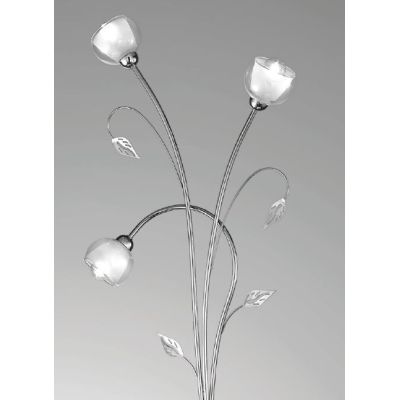GINEVRA PIANTANA CLASSICA 3 LUCI IN METALLO CROMO CON DIFFUSORI IN VETRO CRISTALENSI LUX - Cristalensi Shop Online