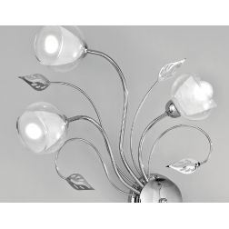 GINEVRA PL6 PLAFONIERA 6 LUCI STILE CLASSICO IN METALLO CROMO CON DIFFUSORI IN VETRO CRISTALENSI LUX - Cristalensi Shop Online 2