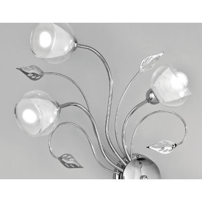 GINEVRA PL6 PLAFONIERA 6 LUCI STILE CLASSICO IN METALLO CROMO CON DIFFUSORI IN VETRO CRISTALENSI LUX - Cristalensi Shop Online
