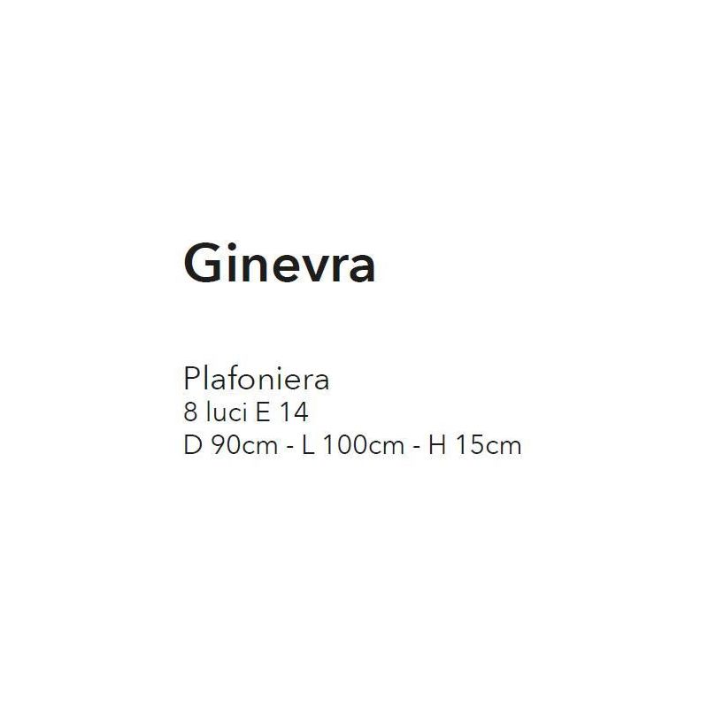 GINEVRA PL8 PLAFONIERA 8 LUCI STILE CLASSICO IN METALLO CROMO CON DIFFUSORI IN VETRO CRISTALENSI LUX - Cristalensi Shop Online