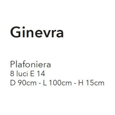 GINEVRA PL8 PLAFONIERA 8 LUCI STILE CLASSICO IN METALLO CROMO CON DIFFUSORI IN VETRO CRISTALENSI LUX - Cristalensi Shop Online