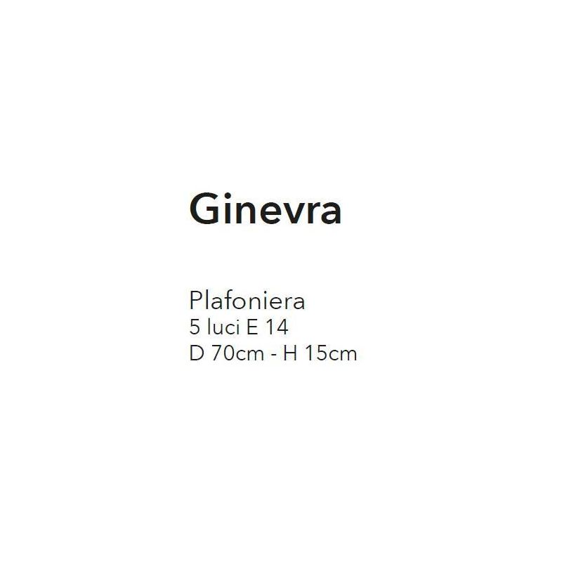 GINEVRA PL5 PLAFONIERA CLASSICA 5 LUCI IN METALLO CROMO CON DIFFUSORI IN VETRO CRISTALENSI LUX - Cristalensi Shop Online