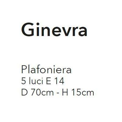 GINEVRA PL5 PLAFONIERA CLASSICA 5 LUCI IN METALLO CROMO CON DIFFUSORI IN VETRO CRISTALENSI LUX - Cristalensi Shop Online