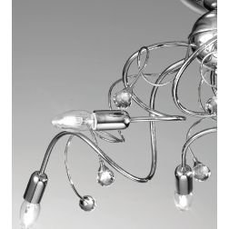 LORY PLAFONIERA 5 LUCI IN METALLO CROMO CON DETTAGLI IN CRISTALLO STILE CLASSICO CRISTALENSI LUX - Cristalensi Shop Online 2