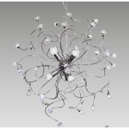 MARTINA SOSPENSIONE MODERNA 6 LUCI IN METALLO CROMO CON ELEMENTI IN CRISTALLO CRISTALENSI LUX - Cristalensi Shop Online