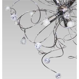 MARTINA SOSPENSIONE MODERNA 6 LUCI IN METALLO CROMO CON ELEMENTI IN CRISTALLO CRISTALENSI LUX - Cristalensi Shop Online 2