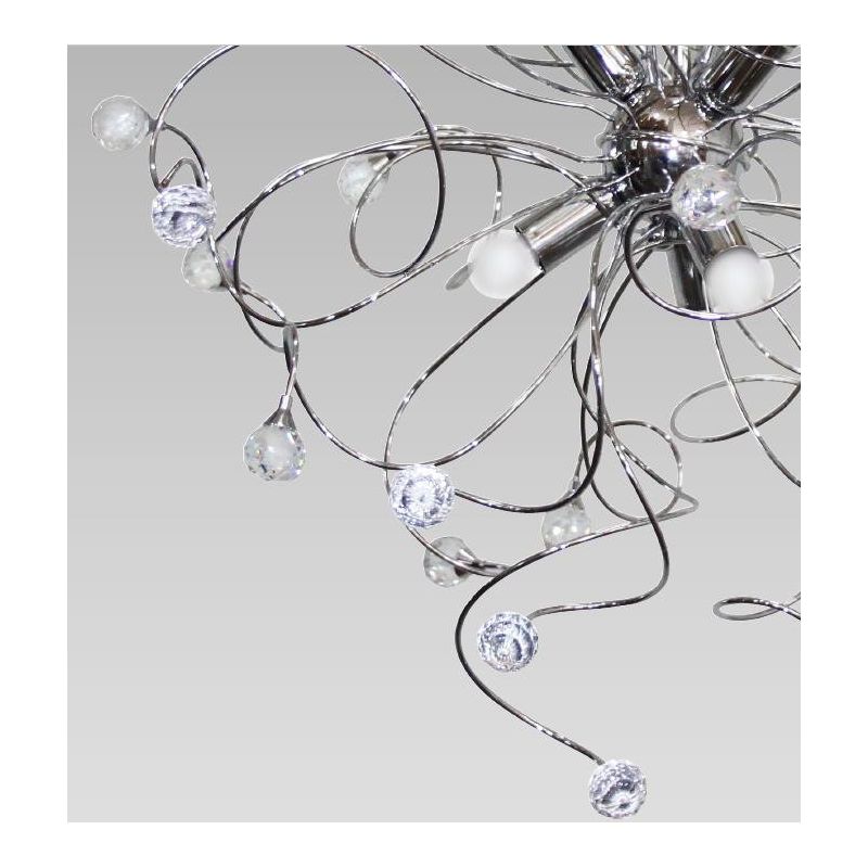 MARTINA SOSPENSIONE MODERNA 6 LUCI IN METALLO CROMO CON ELEMENTI IN CRISTALLO CRISTALENSI LUX - Cristalensi Shop Online