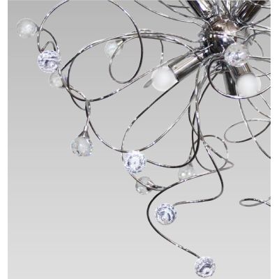 MARTINA SOSPENSIONE MODERNA 6 LUCI IN METALLO CROMO CON ELEMENTI IN CRISTALLO CRISTALENSI LUX - Cristalensi Shop Online