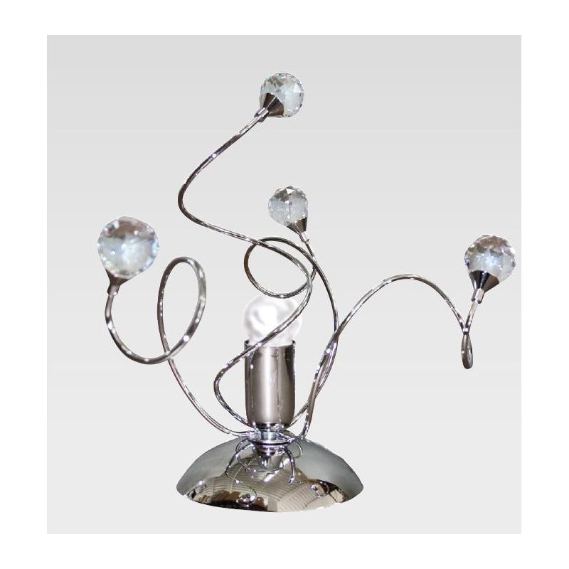 MARTINA LUMETTO STILE MODERNO IN METALLO CROMO CON ELEMENTI DECORATIVI IN CRISTALLO CRISTALENSI LUX - Cristalensi Shop Online